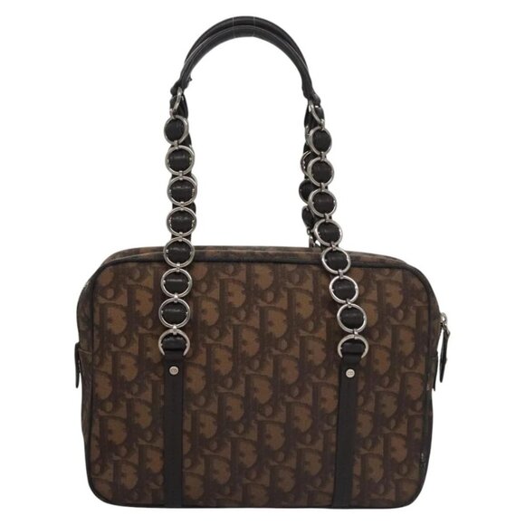 Christian Dior Romantic Trotter Canvas Shoulder Bag PVC Brown Auth 115054 - Picture 2 of 16